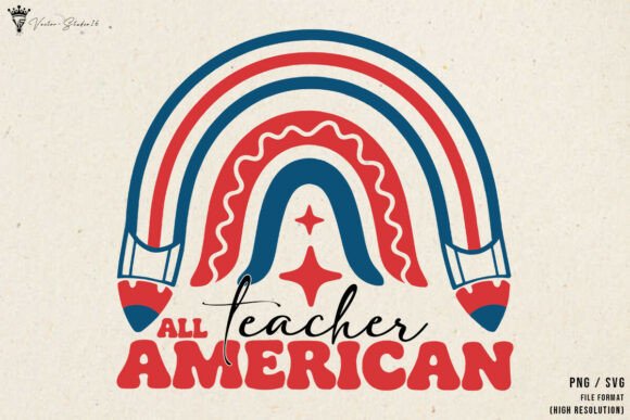 All American Teacher SVG PNG Design