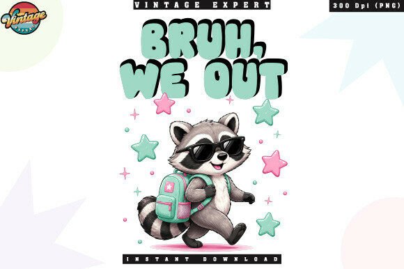 Bruh We out Funny Raccoon PNG for Creative Projects