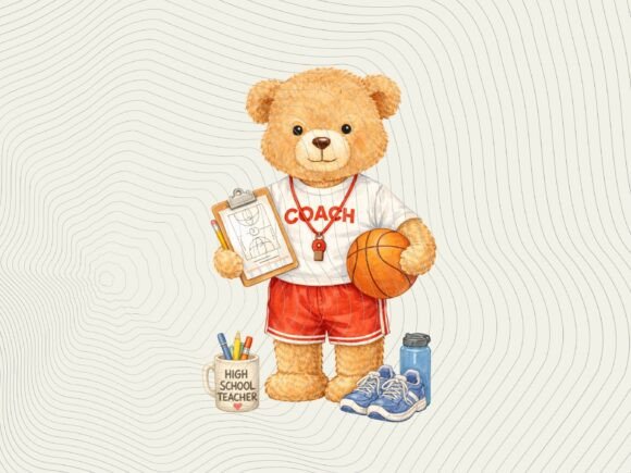 Celebrate Educators with the Coach Bear Teacher PNG