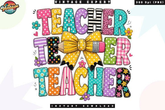 Choosing the Right Retro Teacher Pencil Bow Patchwork PNG for Your Next Project
