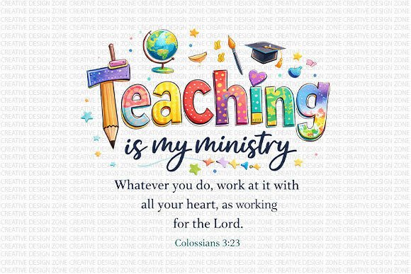 Colorful Teacher Ministry PNG: Faith Meets Creativity