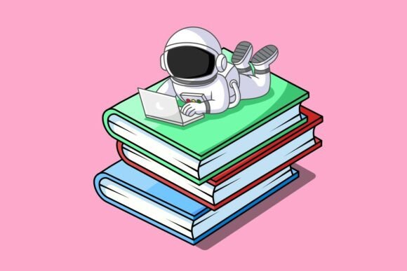 Cute Astronaut Working on Laptop: A Versatile Asset for Educational and Creative Projects