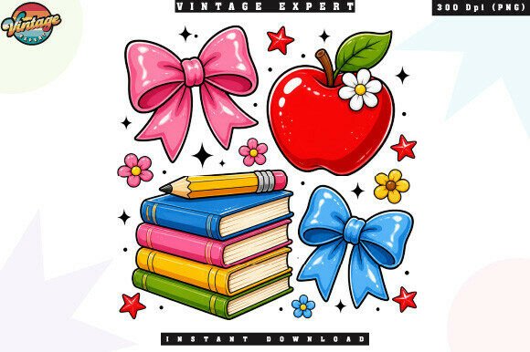 Cute School Supplies Clipart PNG