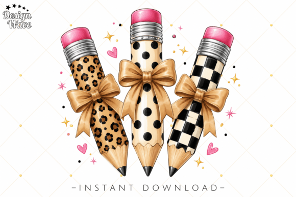 Cute Teacher Pencil Bundle PNG for Creators