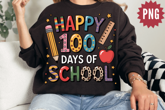 Faux Yarn Happy 100 Days of School PNG D: A Creative Digital Asset for Educators