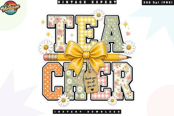 Floral Teacher Pencil Bow PNG: Elevate Your Classroom Designs with Charming Art