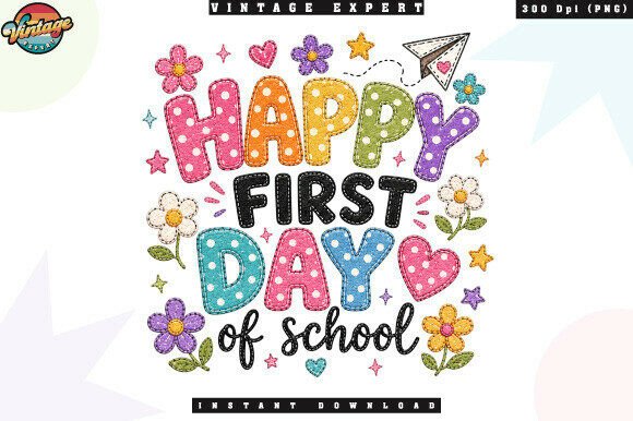 Holiday First Day of School Patchwork PNG Design Evaluation