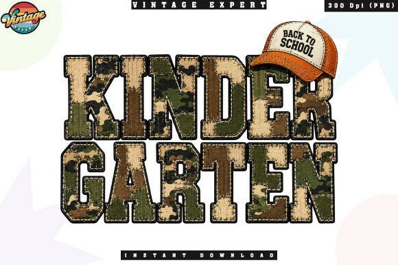 Kinder Garten Camouflage Patchwork PNG: A Versatile Asset for Back-to-School Creativity