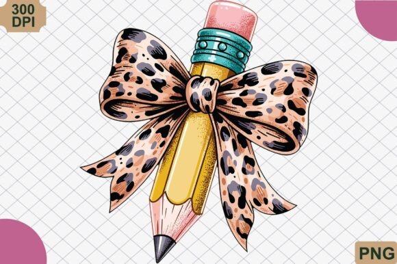 Leopard School Pencil with Bow PNG: A Design Evaluation