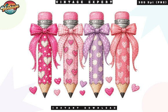 Pink Pastel Pencil Bow Coquette PNG: Elevating Creative Projects with Nostalgic Charm