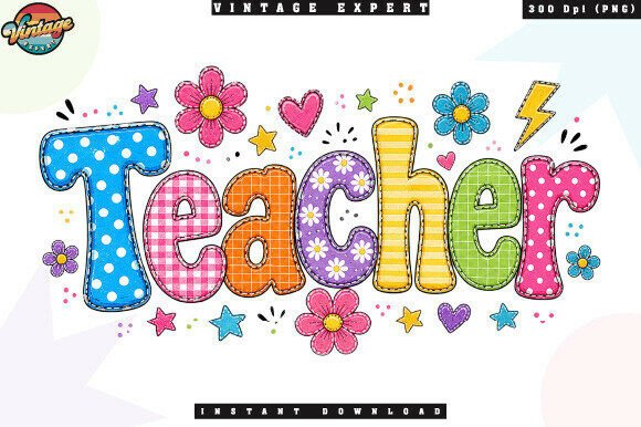 Retro Teacher Patchwork Coquette PNG: A Strategic Asset for Modern Educational Branding