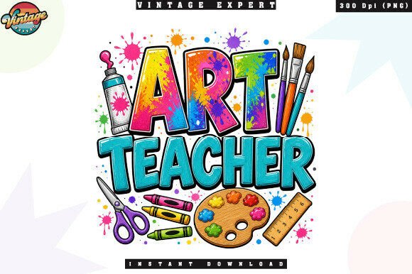 Revitalizing the Creative Classroom: The Strategic Value of Retro Art Teacher Color Splash PNG in Modern POD Markets