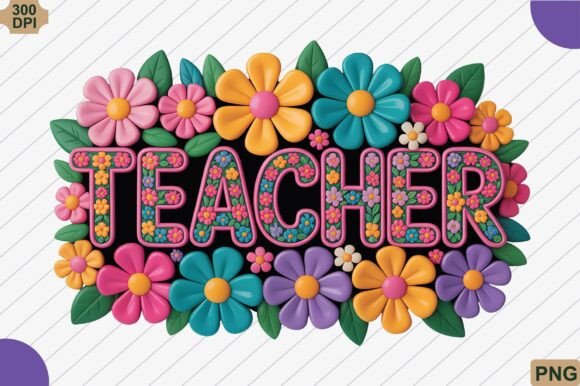 Teacher, Cute Floral Teacher PNG: A Design Solution for Educators